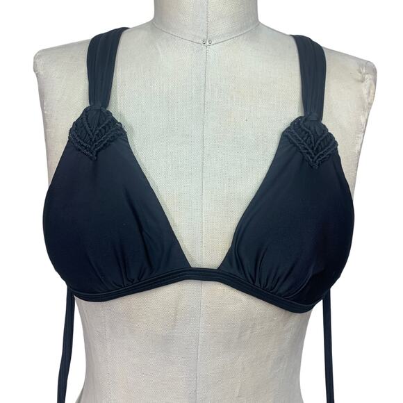 Vix Macrame Triangle Bikini Two-Piece Set in Black Size XS/S - Picture 2 of 11